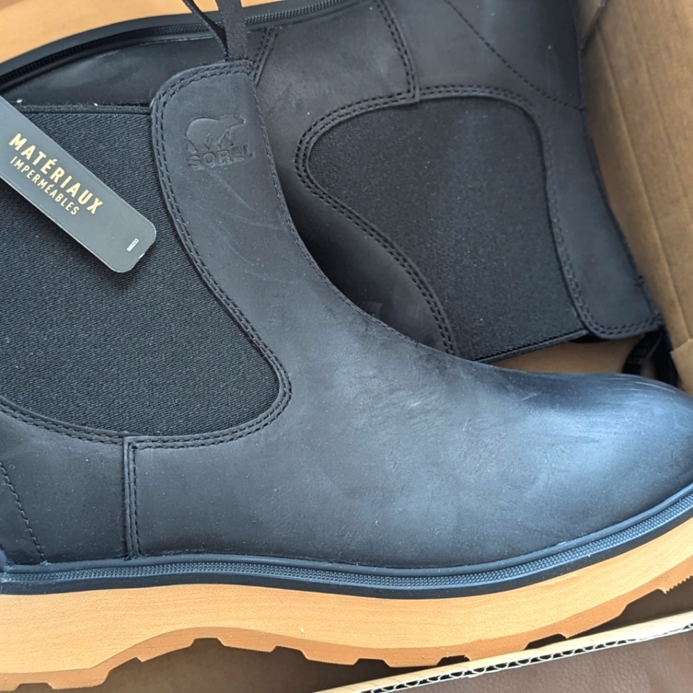 New Sorel Waterproof Chelsea Black Boots